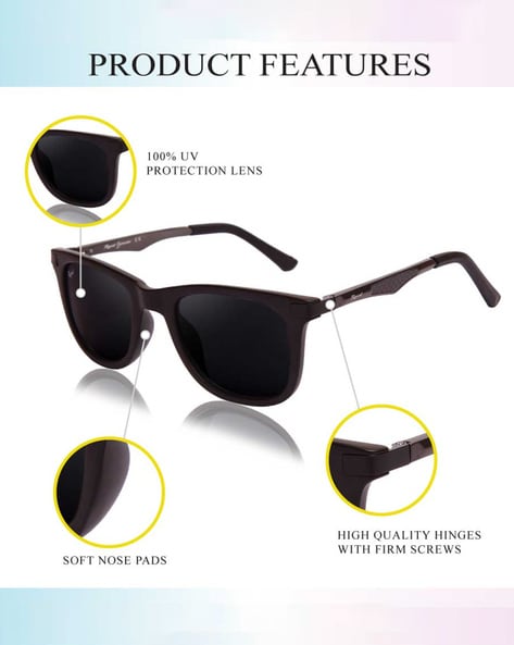 Resist Eyewear MARKBFBLACK UV-Protected Wayfarers For Men (Black, FS)