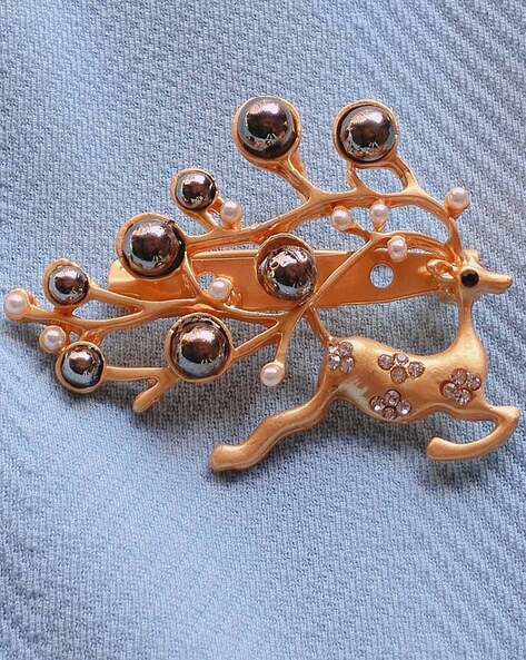 Buy Gold-Toned Brooches Pins for Women by Mahi Online