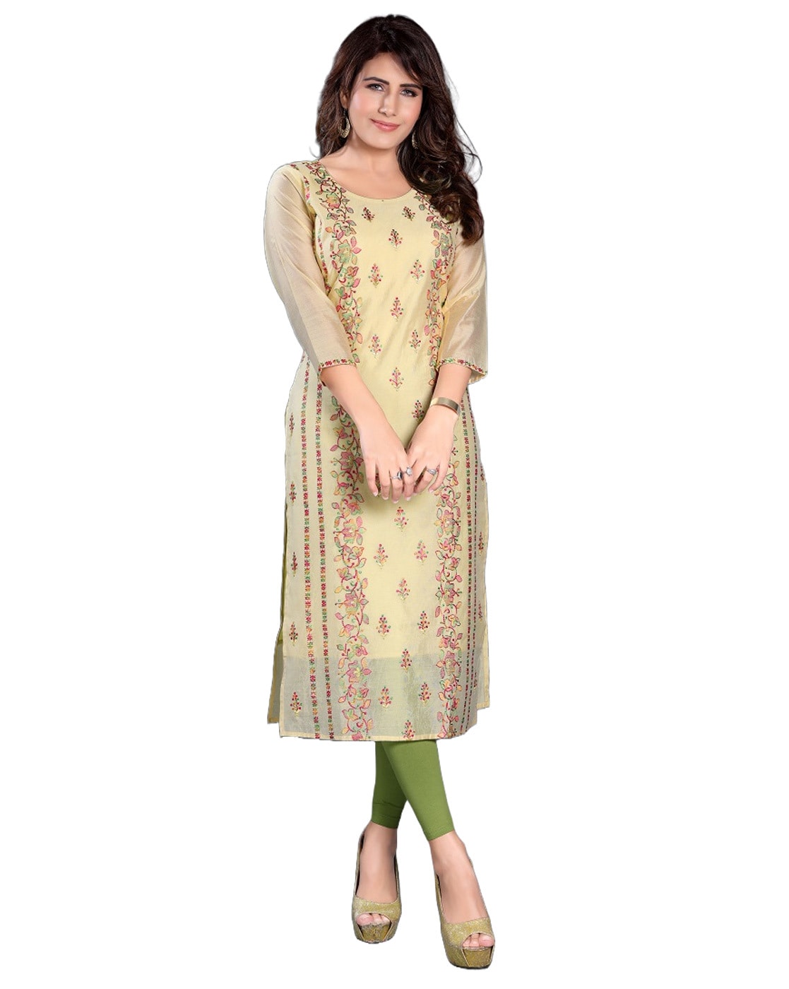 Forest Green Velvet Kurti with Straight Palazzo and Gold Paisley Dupatta