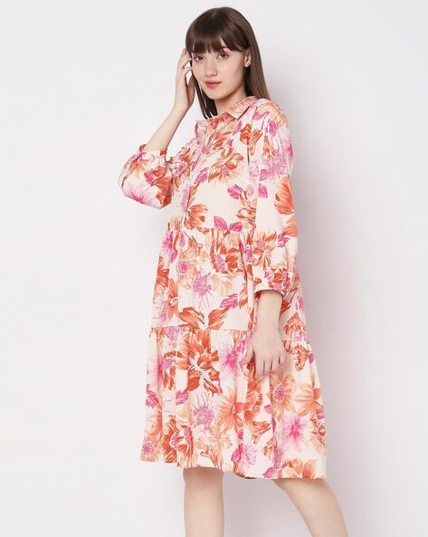 FLORAL PRINT DRESS - Light blue | ZARA India