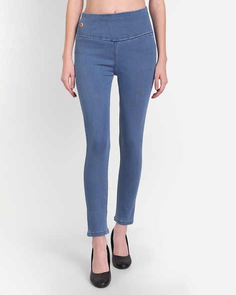 Buy Sky Blue Jeans & Jeggings for Women by ANGELFAB Online