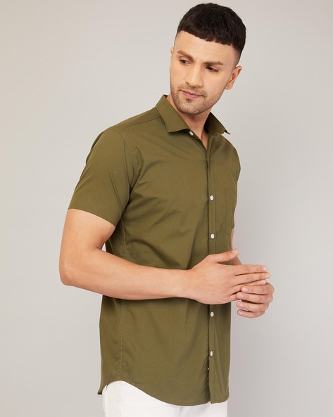 Buy Green Shirts for Men by JADEBERRY Online | Ajio.com