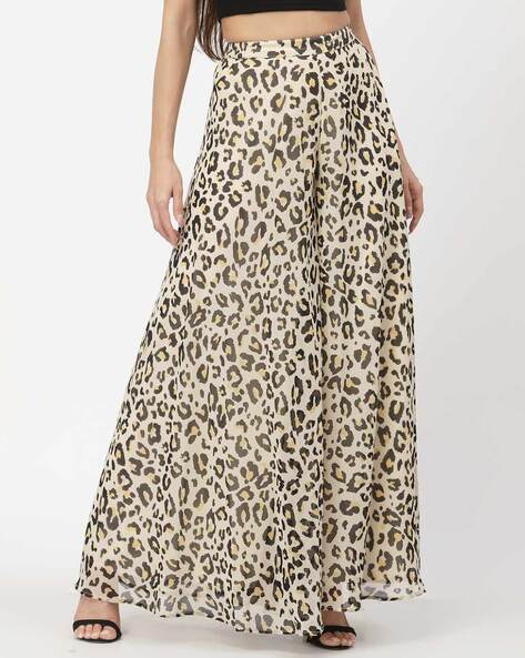 Animal Print High Waist Wide Leg Palazzo Pants Above Ankle Length –  Anna-Kaci