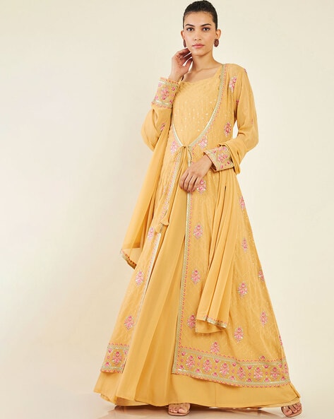 Women's Gold Cotton Churidar Collection at Soch India