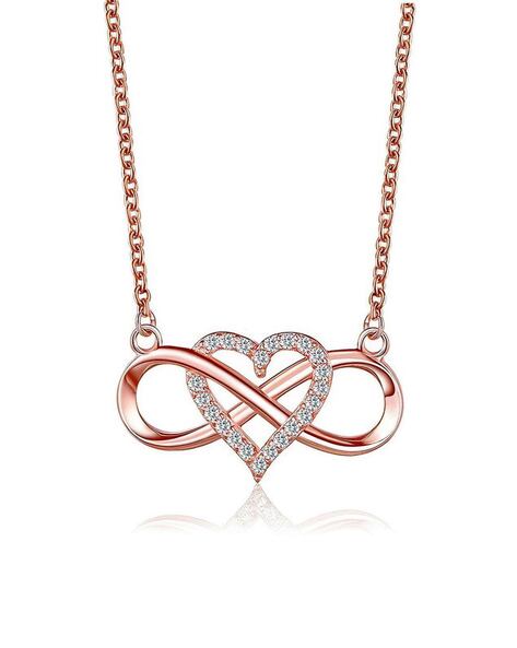 Rose Gold Infinity Heart Necklace – GIVA Jewellery