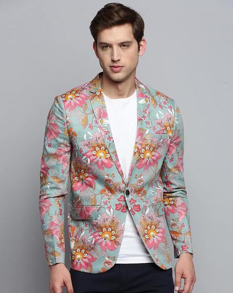 Buy Sea Green Pink Blazers Waistcoats for Men by SHOWOFF