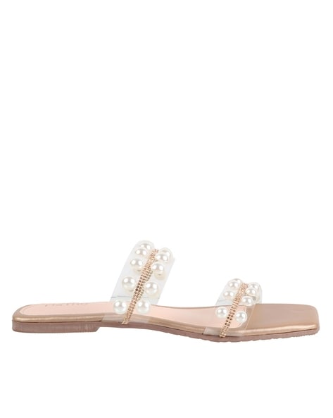 Buy Rose Gold Flat Sandals for Women by Metro Online Ajio