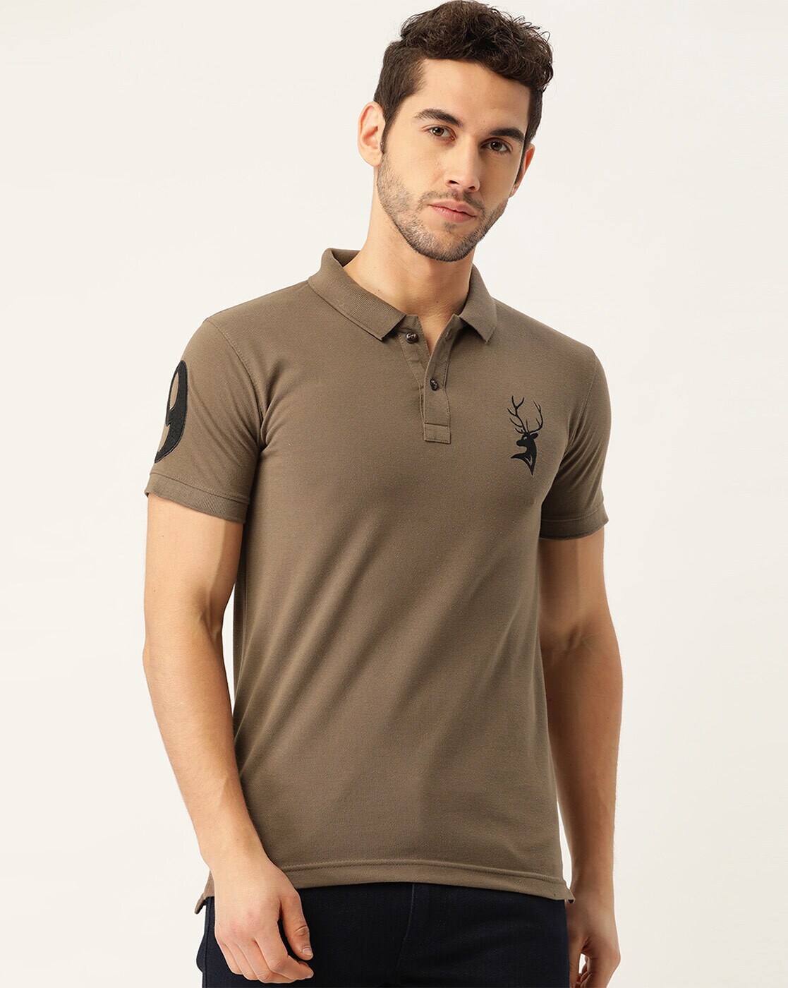 tan polo t shirt