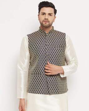 Printed Nehru Jacket-image-45