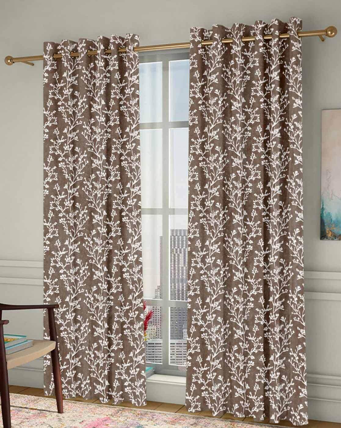 Buy Brown Curtains & Accessories for Home & Kitchen by Homefab India Online