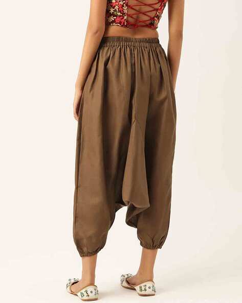 Women Ladies Elastic Waist Harem Trousers Cargo Combat Work Long Pants Plus  Size | eBay