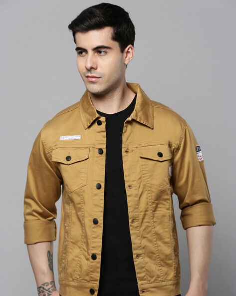 Khaki MAN Regular Fit Long Sleeve Jean Jacket 2436151 | DeFacto