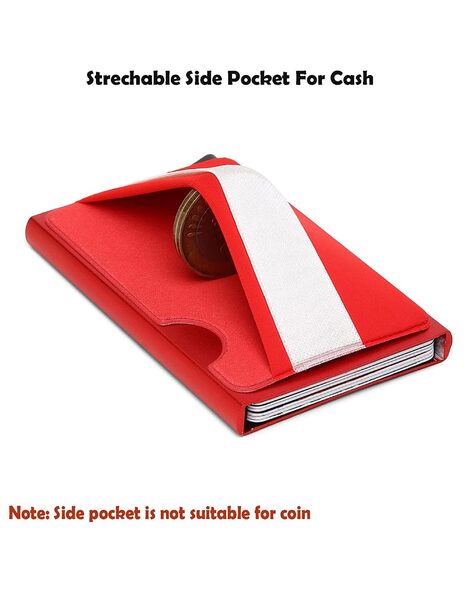 STYLE 98 RFID-Blocking Card Holder For Men (Red, OS)