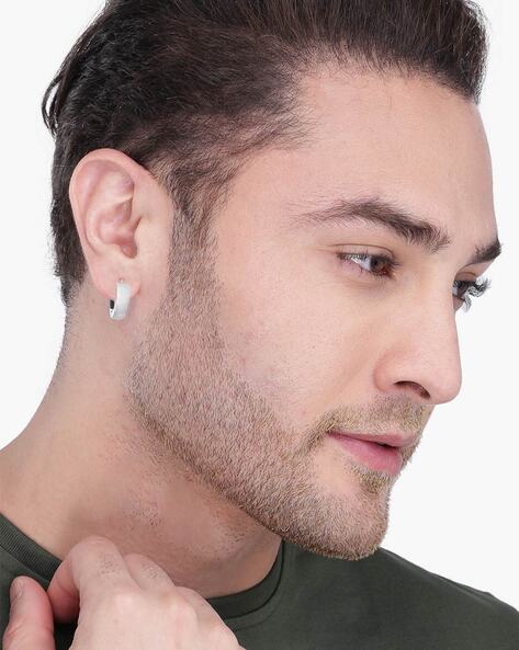 Buy Silver-Toned Earrings for Men by Oomph Online | Ajio.com-sgquangbinhtourist.com.vn