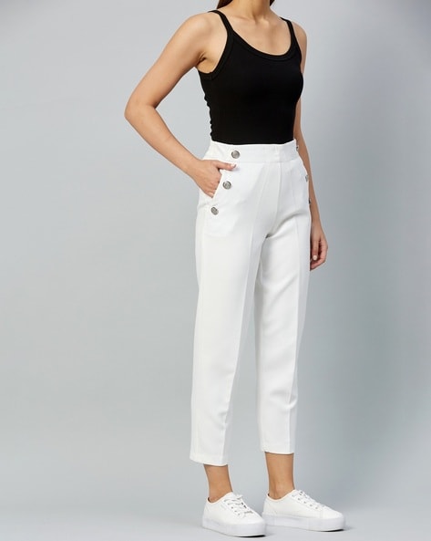 Women's white deals slim trousers