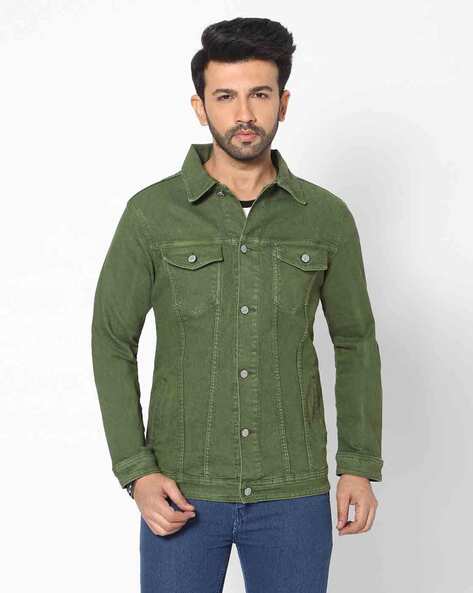 Buy Men Green Solid Spread Collar Full Sleeve Jackets Online in India -  Monte Carlo