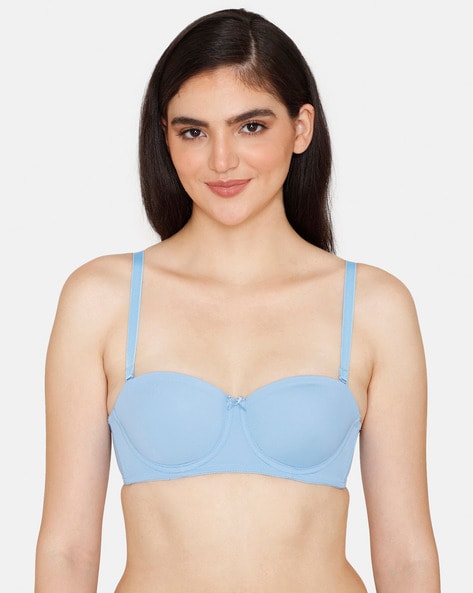 Buy Zivame Sky Blue Non Wired Non Padded Full Coverage Bra for