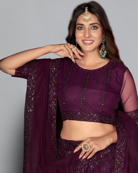 Buy Wine Lehenga Choli Sets for Women by Laalzari Online | Ajio.com