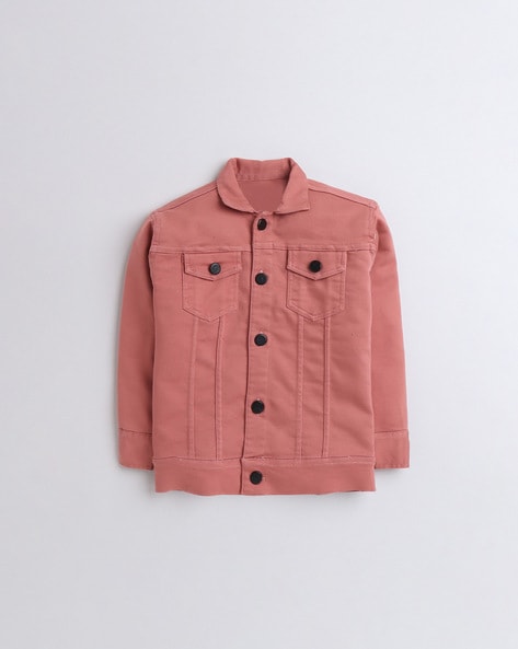 Buy HERE&NOW Men Peach Coloured Denim Jacket - Jackets for Men 14275368 |  Myntra