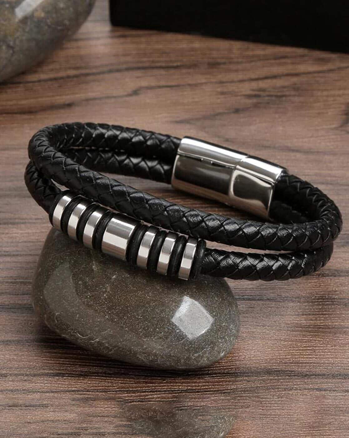 Buy Black Bracelets Kadas for Men by Thrillz Online