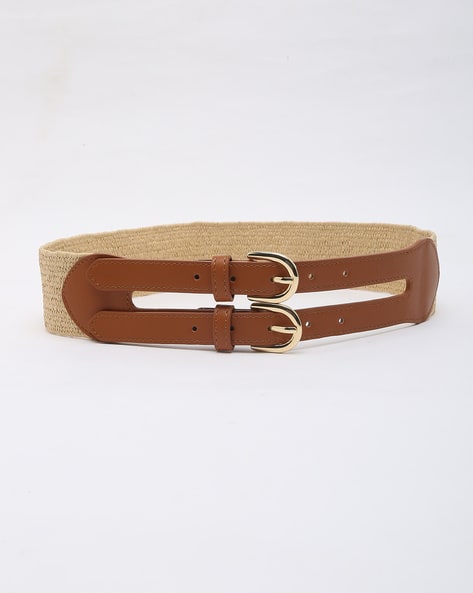 Textured Belt with Double Buckle Closure