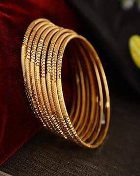 the pari Set of 8 Gold-Plated Thin Bangles-picture-48