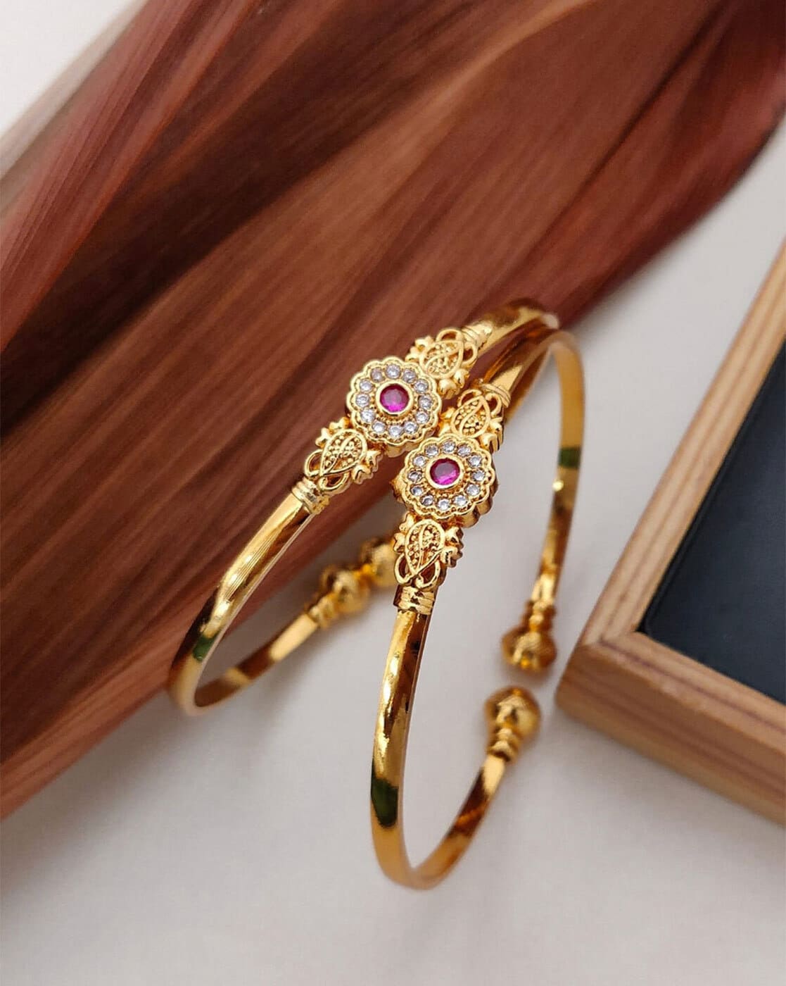 Buy ANTILOOK Gold Plated Designer Bangle  Bracelet For Women  Girls   Pack of 2  Online at Best Prices in India  JioMart