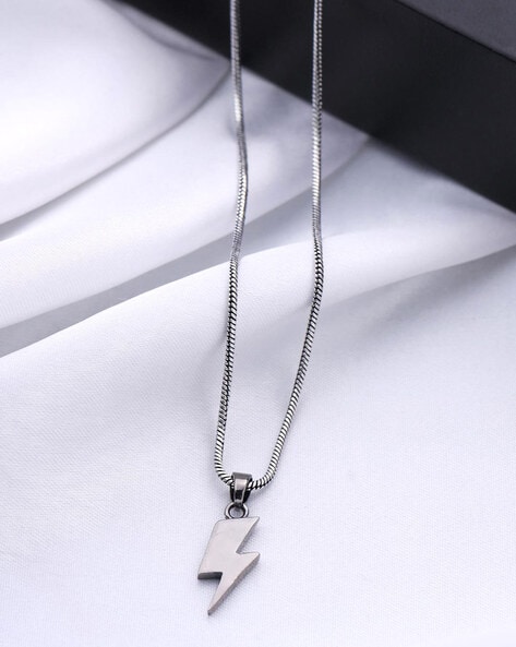 Lightning Bolt Necklace, Solid Silver, Thunderbolt Necklace, Silver Lightning  Bolt Pendant, Necklace for Men, Power Necklace, Modern Jewelry - Etsy