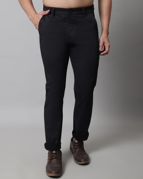 Cantabil Straight Fit Flat-Front Chinos