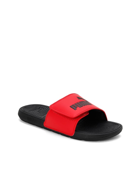 Red puma flip flops on sale