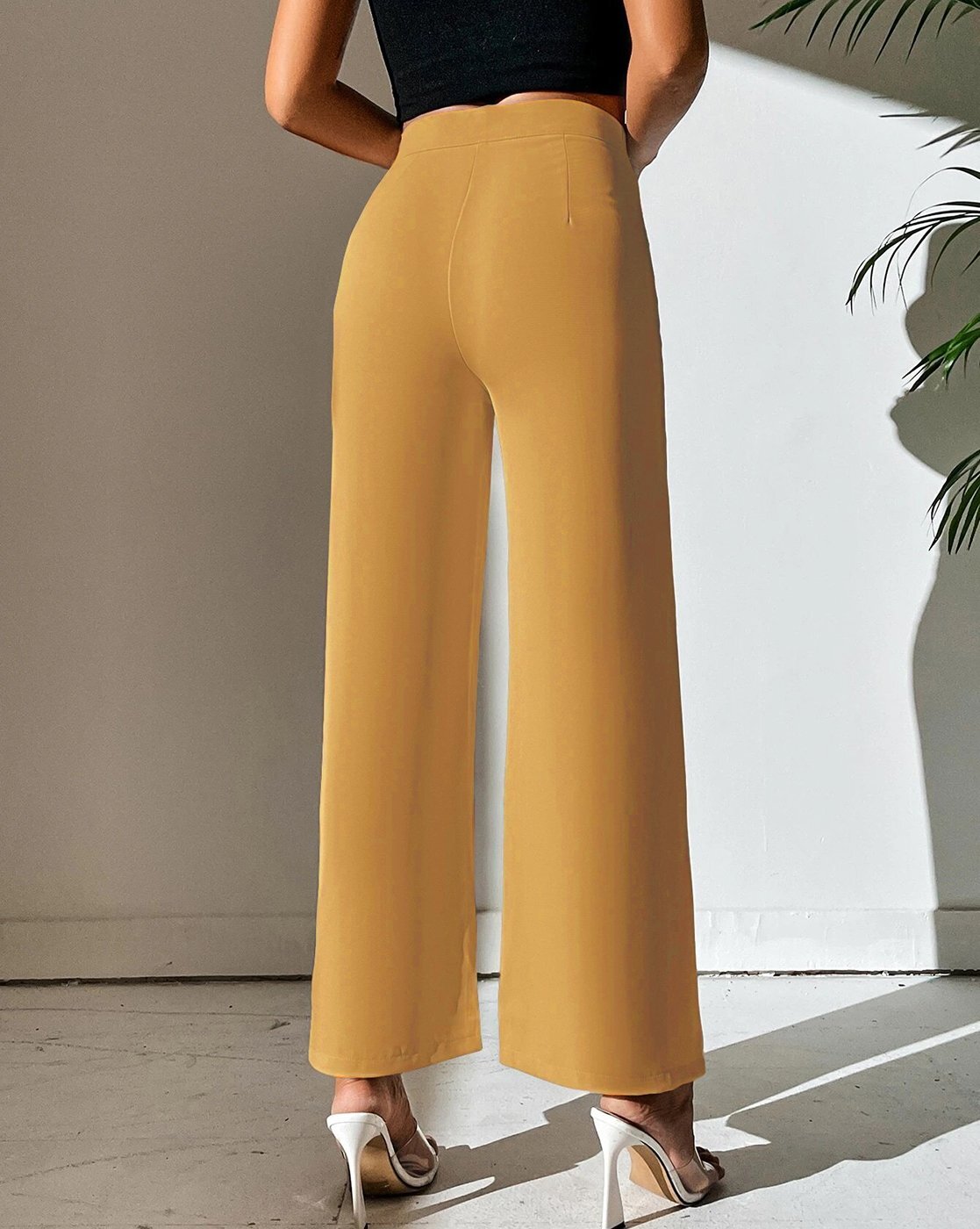 Buy Mustard Trousers & Pants for Women by Sugathari Online