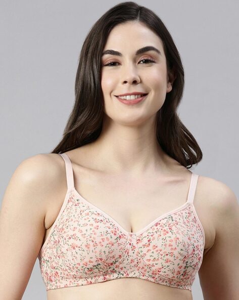 Buy Enamor Lightly Lined Non Wired Full Coverage T-Shirt Bra - White at  Rs.949 online