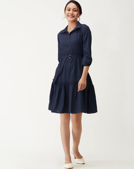 Tiered Dress with Belt