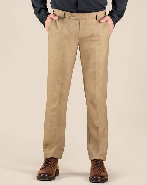 Light Khaki Solid Trousers  Selling Fast at Pantaloonscom