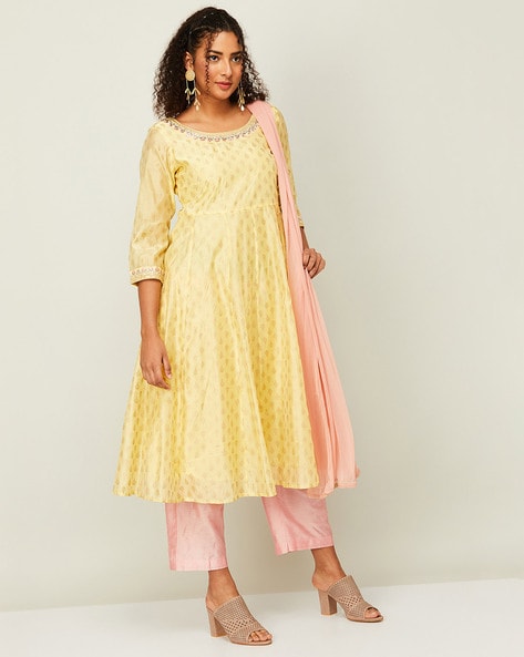 Melange floral clearance print anarkali kurta