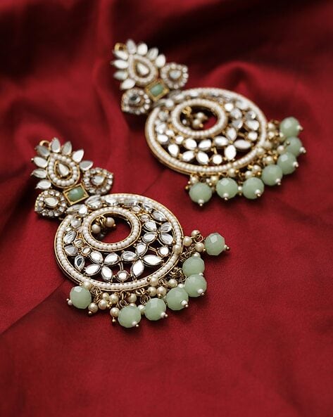 Reverse AD Jhumka Earrings in Green, Gajari, Rani Pink color – JIA34 – Jia  Shop