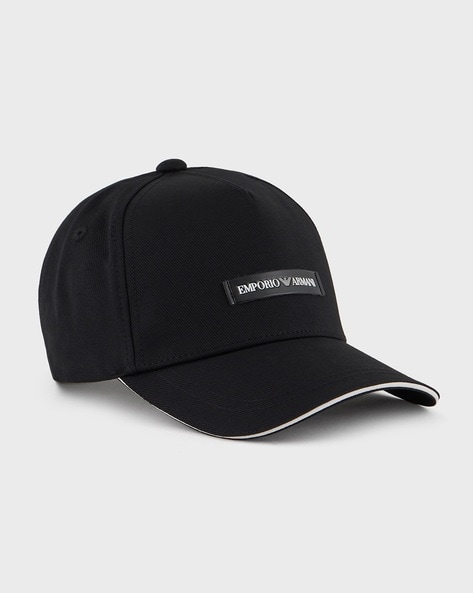 Buy EMPORIO ARMANI Solid Baseball Cap with Patch Logo Black