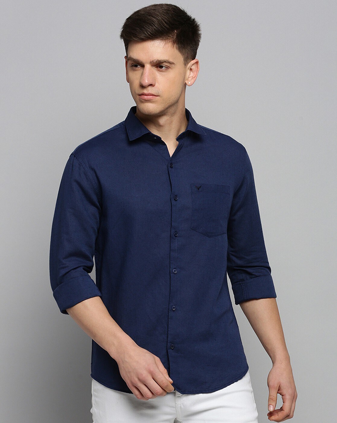 Buy Navy Blue Shirts for Men by SHOWOFF Online