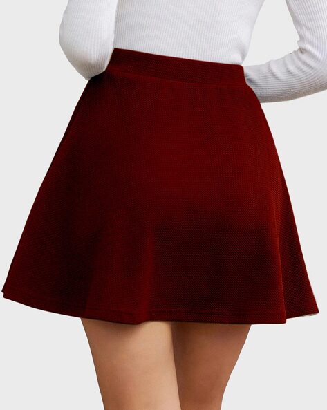 Solid Flared Skirt