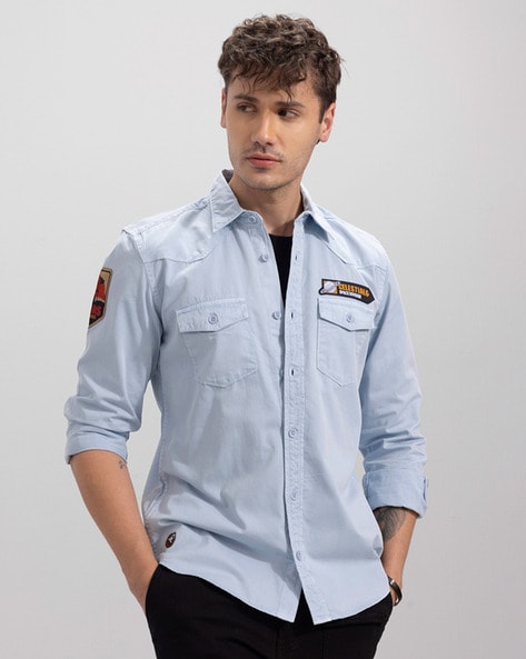 Buy Locomotive Maroon Slim Fit Solid Casual Shirt for Men Online at Rs.680  - Ketch
