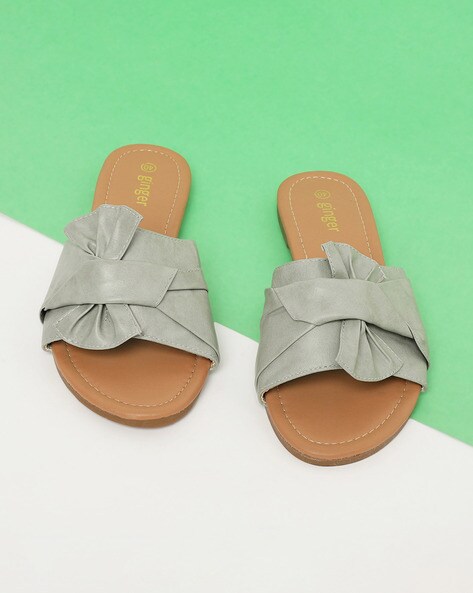 Women's slide sandals with bow new arrivals