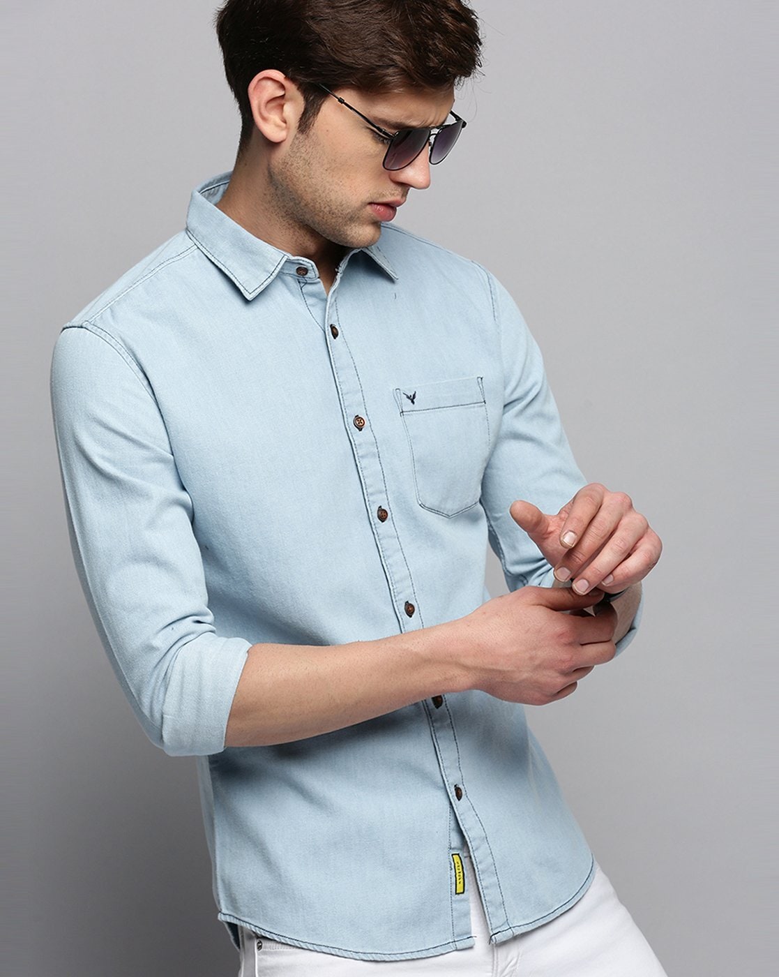 Buy Blue Shirts for Men by MR.BUTTON Online | Ajio.com
