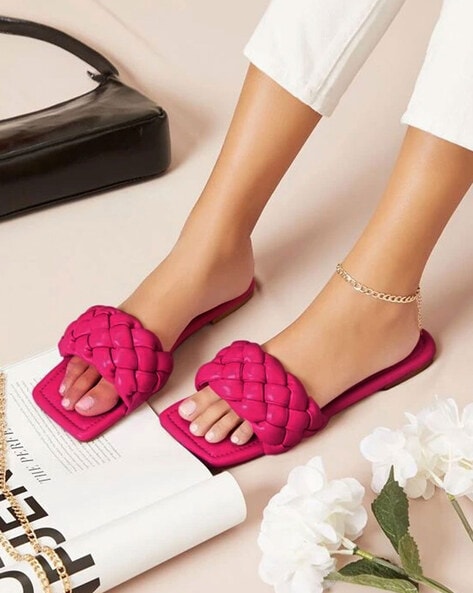 Flower slip on online sandals