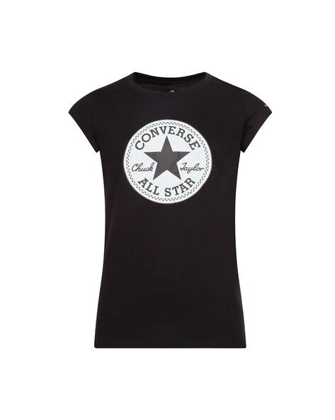 Buy Black Tshirts for Online Girls Converse by