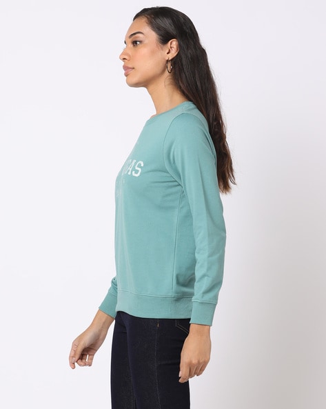 Womens on sale teal sweatshirt