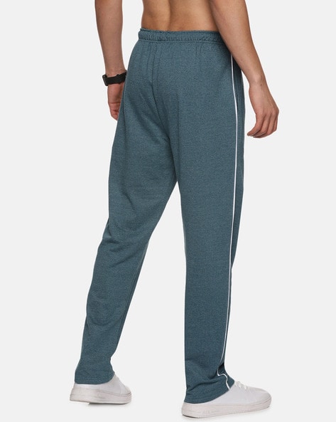 Men Straight Track Pants with Brand Print