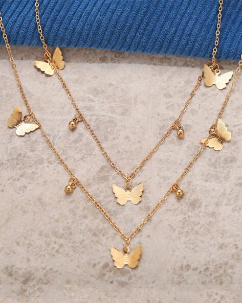 Gift Set | Opal Butterfly Necklace + Gold Choker - KAMARIA