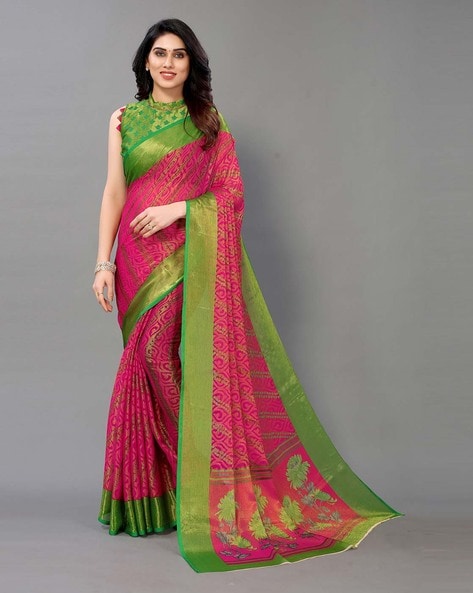 Buy Rani Pink Sarees for Women by Winza Designer Online