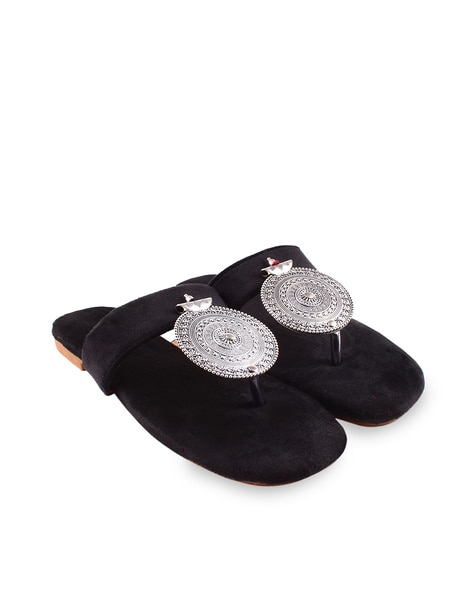 Buy Salome Black Velvet Luxe Jewelled Flat Mules Online | London Rag USA