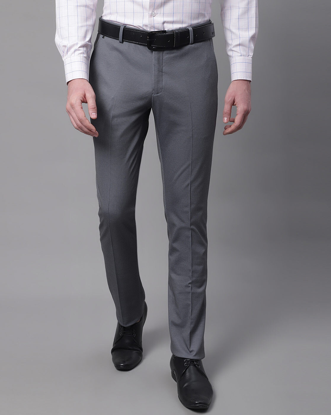 Cantabil Men's Beige Formal Trousers